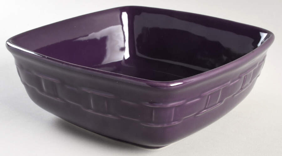 Woven Traditions Eggplant 8" Square Vegetable Bowl by Longaberger-1