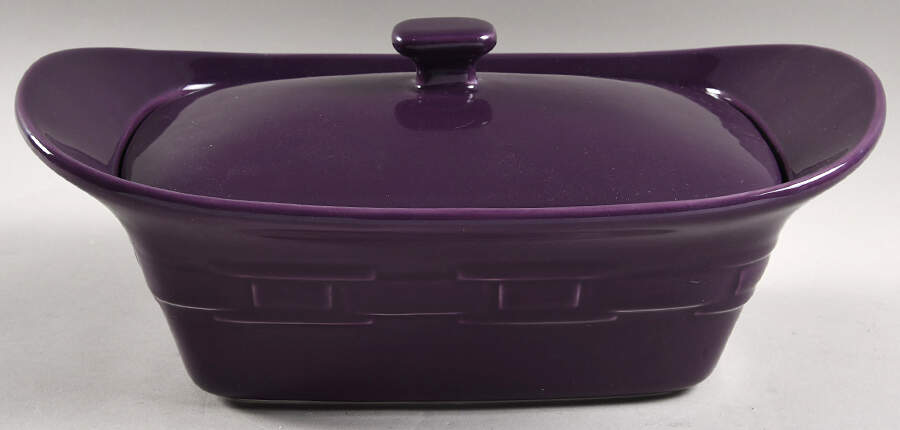 Woven Traditions Eggplant 1.5 Quart Rectangular Covered Casserole by Longaberger-1