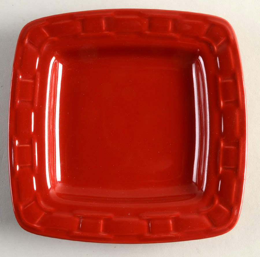 Woven Traditions Tomato (Red) Square Bread & Butter Plate by Longaberger-1