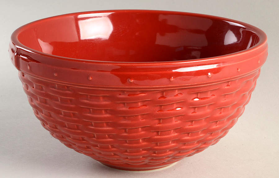 Woven Traditions Tomato (Red) 9" Round Serving Bowl by Longaberger-1