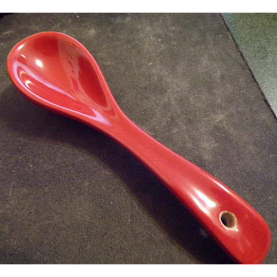 Woven Traditions Tomato (Red) Ceramic Tasting Spoon by Longaberger-1