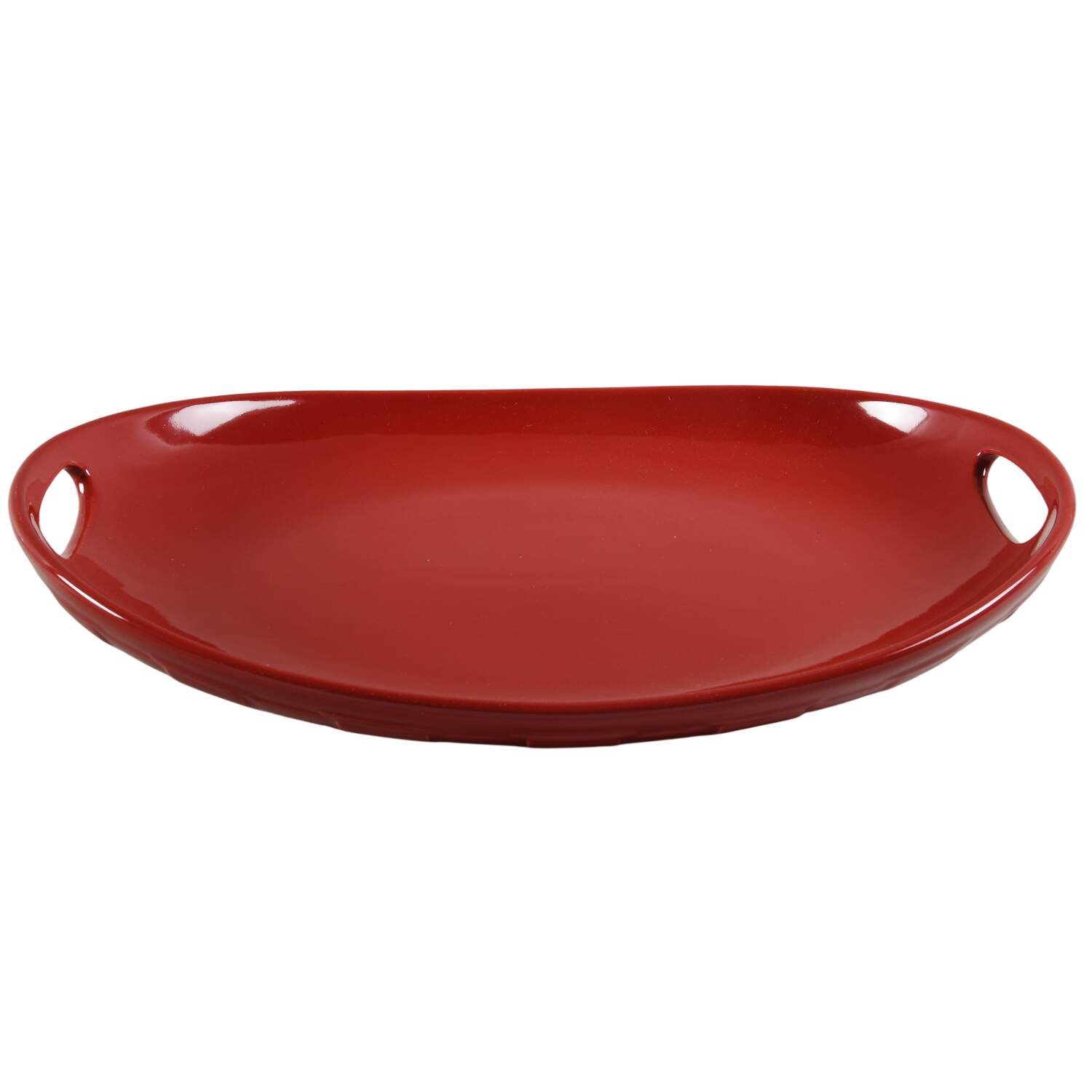 Woven Traditions Tomato (Red) 15" Oval Serving Platter by Longaberger-1