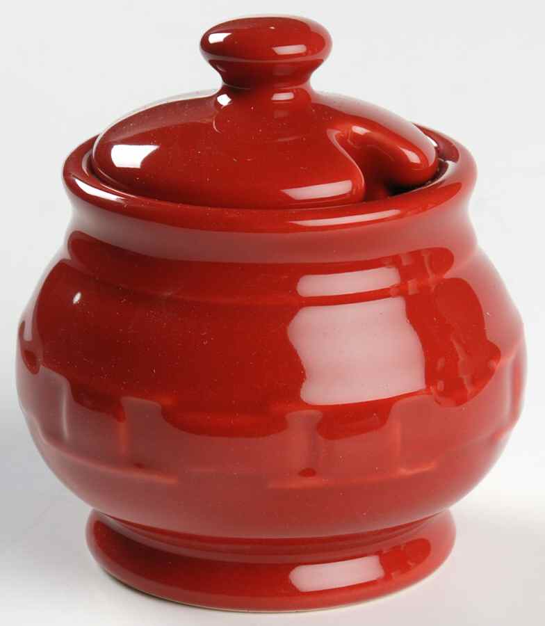 Woven Traditions Tomato (Red) Sugar Bowl & Lid by Longaberger-1