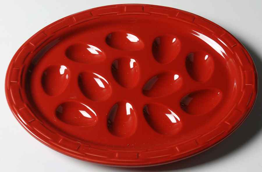 Woven Traditions Tomato (Red) Deviled Egg Platter by Longaberger-1