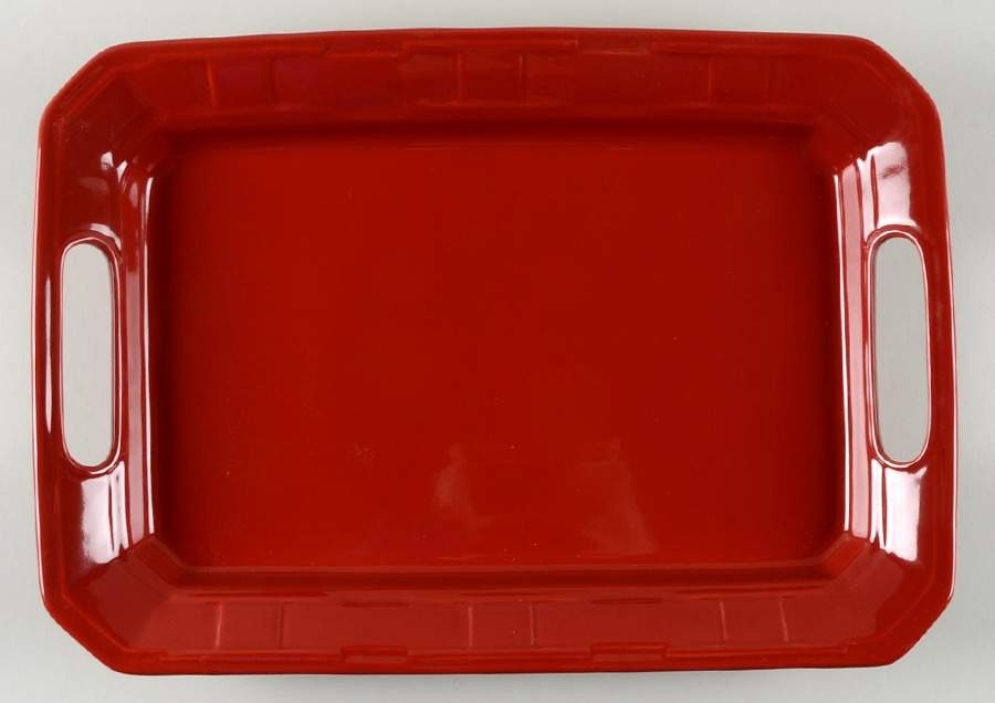 Woven Traditions Tomato (Red) 17" Handled Tray by Longaberger-1