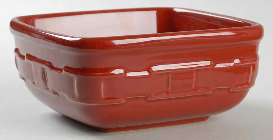 Woven Traditions Tomato (Red) Square Cereal Bowl by Longaberger-1