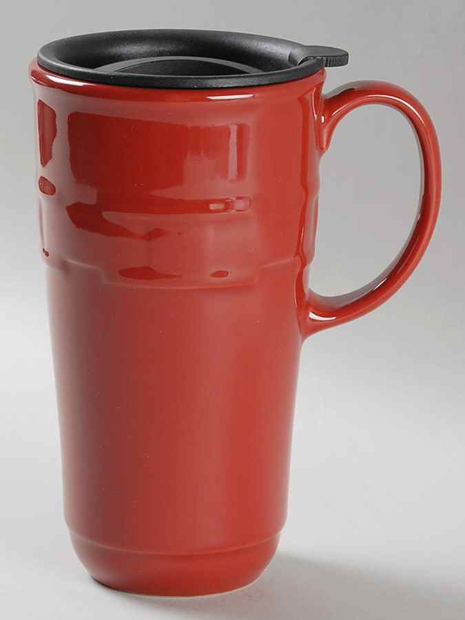 Woven Traditions Tomato (Red) Travel Mug & Plastic Lid by Longaberger-1