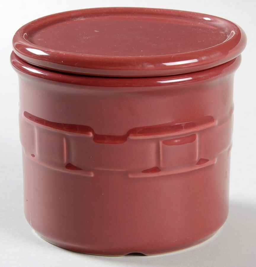 Woven Traditions Tomato (Red) 1 Pint Crock with Coaster Lid by Longaberger-1