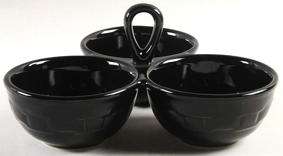 Woven Traditions Ebony 3-Part Relish by Longaberger-1