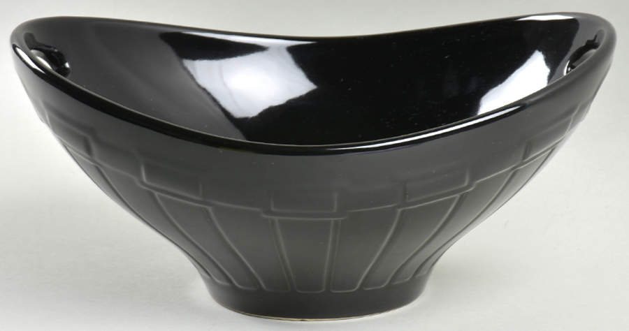 Woven Traditions Ebony 10" Oval Handled Bowl by Longaberger-1