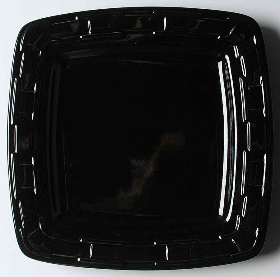 Woven Traditions Ebony Square Dinner Plate by Longaberger-1
