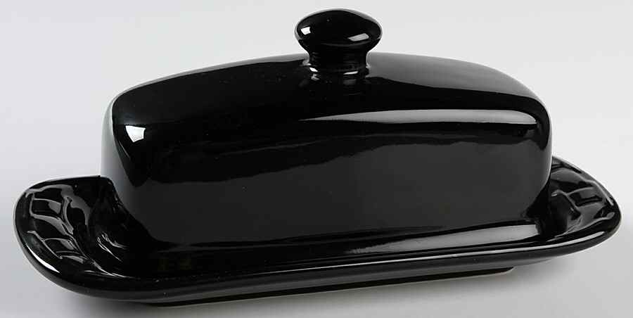Woven Traditions Ebony 1/4 Lb Covered Butter by Longaberger-1