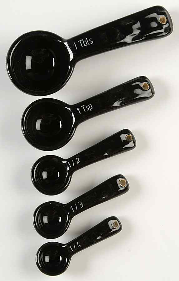 Woven Traditions Ebony (5 Pc) Ceramic Measuring Spoon Set by Longaberger-1