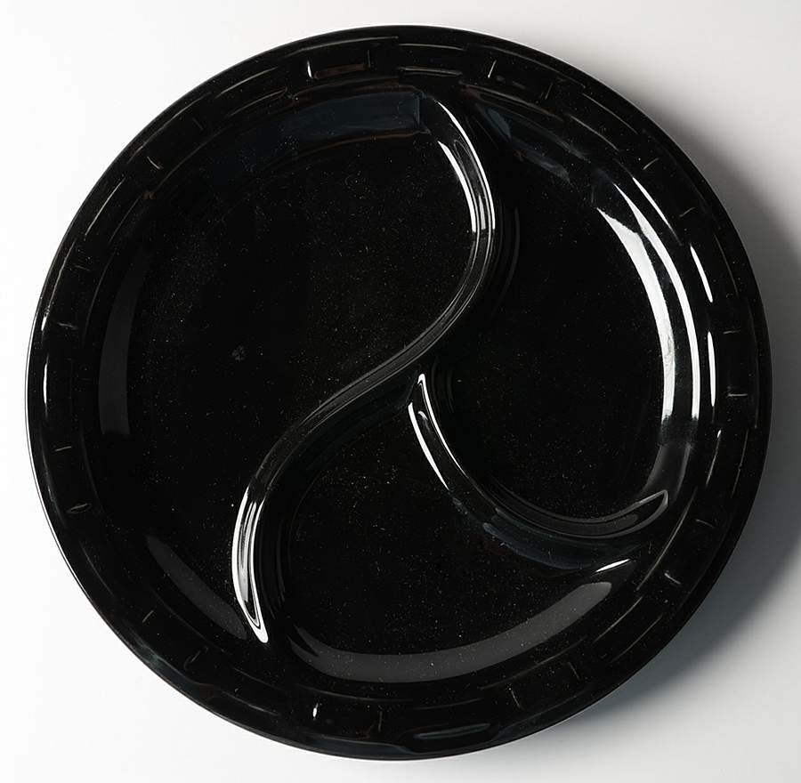 Woven Traditions Ebony (3 Part) Divided Plate by Longaberger-1