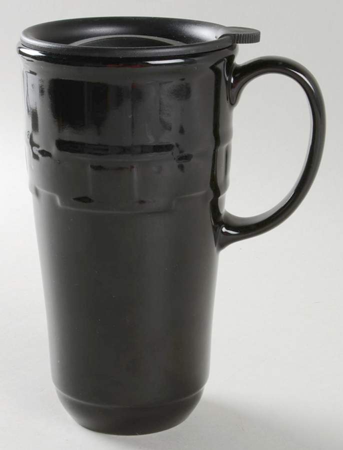 Woven Traditions Ebony Travel Mug & Plastic Lid by Longaberger-1
