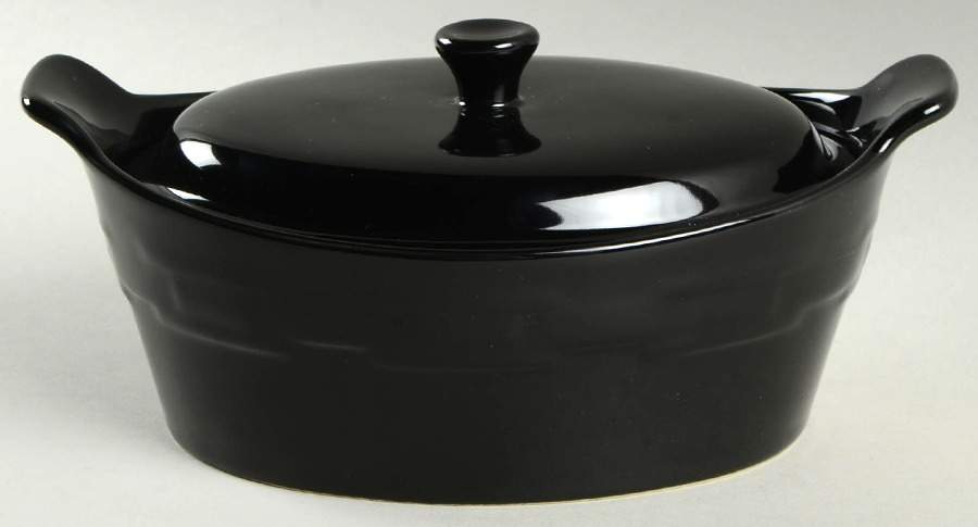 Woven Traditions Ebony 20 Oz Small Oval Covered Casserole by Longaberger-1