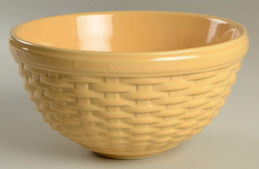 Woven Reflections Butternut (Yellow) 9" Round Serving Bowl by Longaberger-1