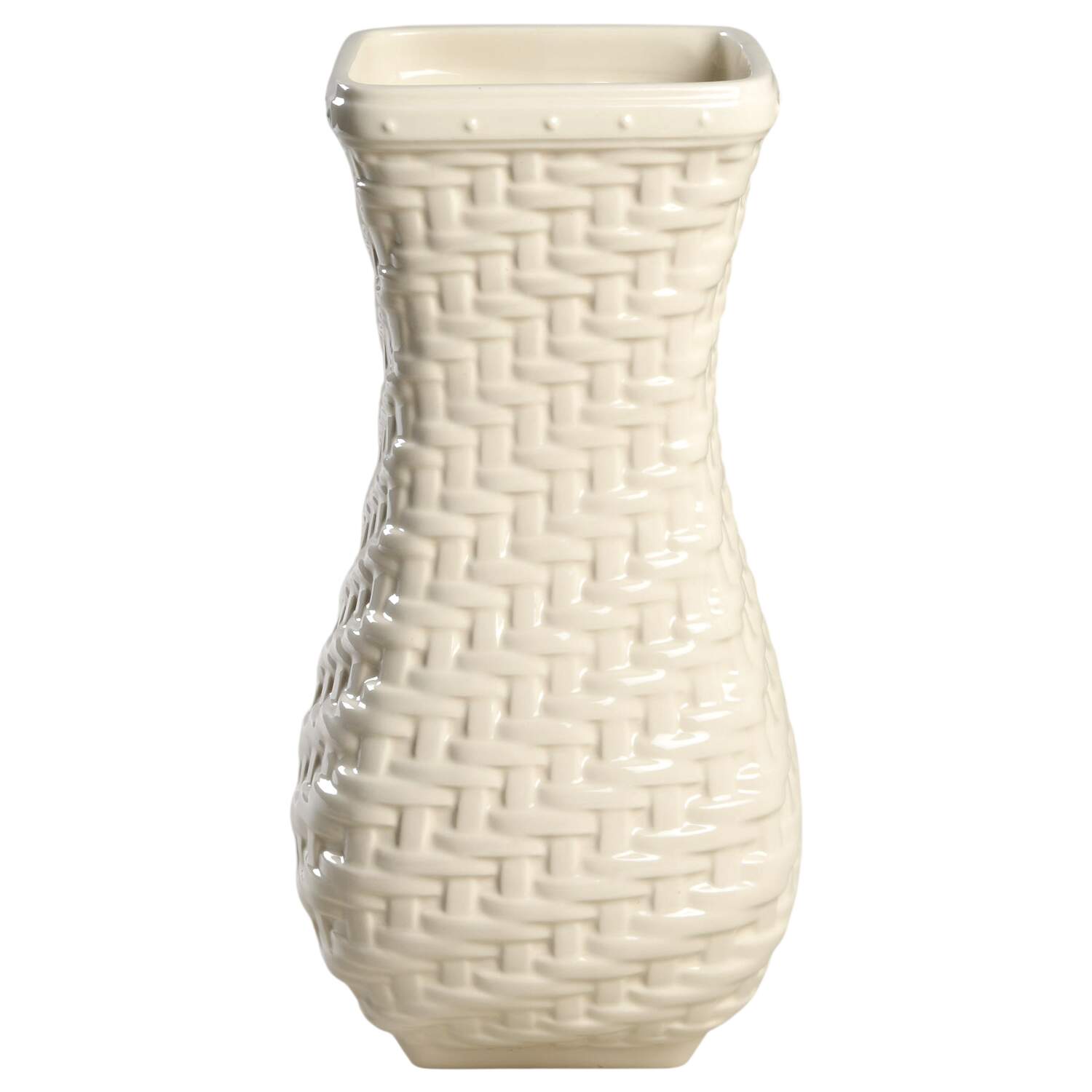 Woven Reflections Ivory 12" Vase by Longaberger-1