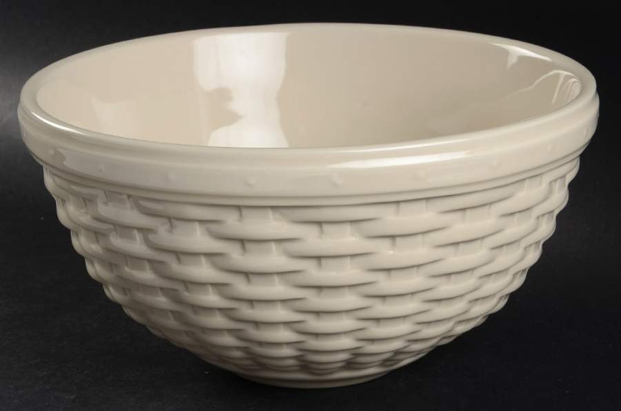 Woven Reflections Ivory 9" Mixing Bowl by Longaberger-1