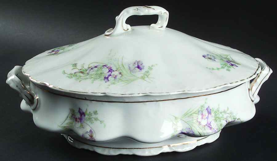 3202 Oval Covered Vegetable by Lazarus Straus & Sons-1