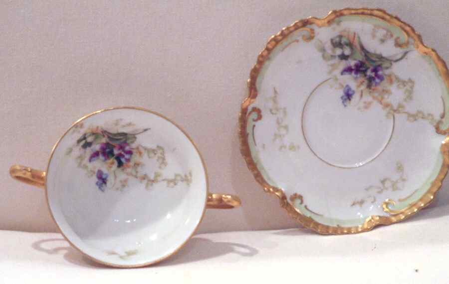 LAT101 Footed Cream Soup Bowl & Saucer Set by Latrille-1