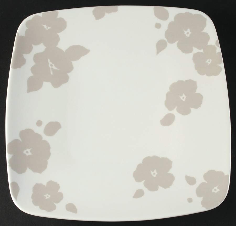 Floral Silhouette Khaki 12" Square Serving Platter by Lenox-1
