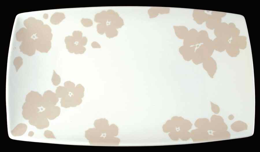 Floral Silhouette Khaki 16" Rectangular Serving Platter by Lenox-1