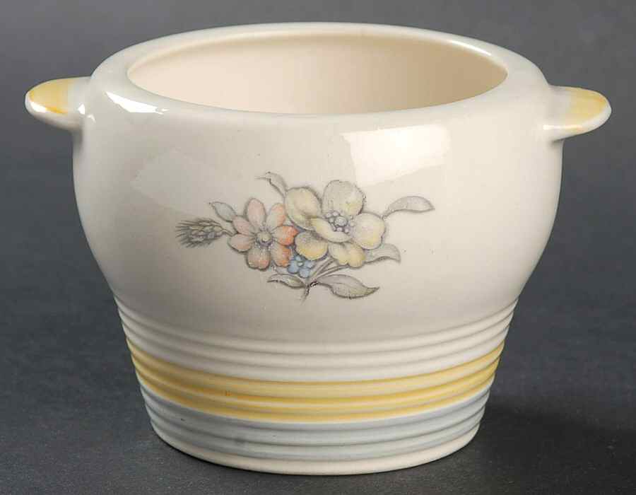 Oslo Surf (Grey Yellow) Sugar Bowl No Lid by Limoges-American-1