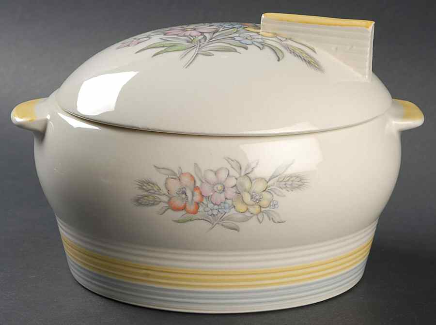 Oslo Surf (Grey Yellow) Round Covered Vegetable by Limoges-American-1