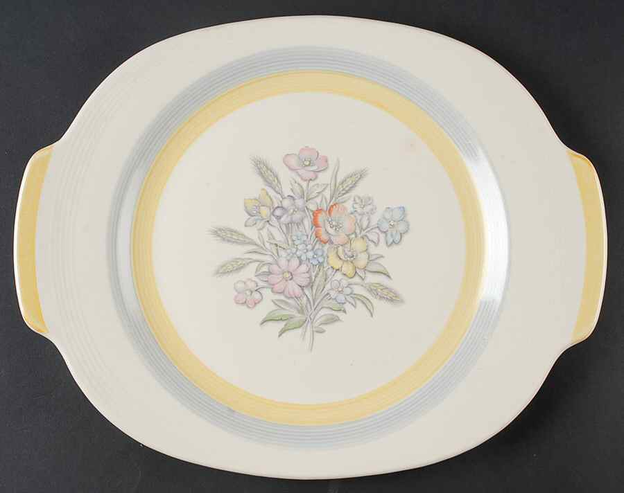 Oslo Surf (Grey Yellow) 15" Oval Serving Platter by Limoges-American-1