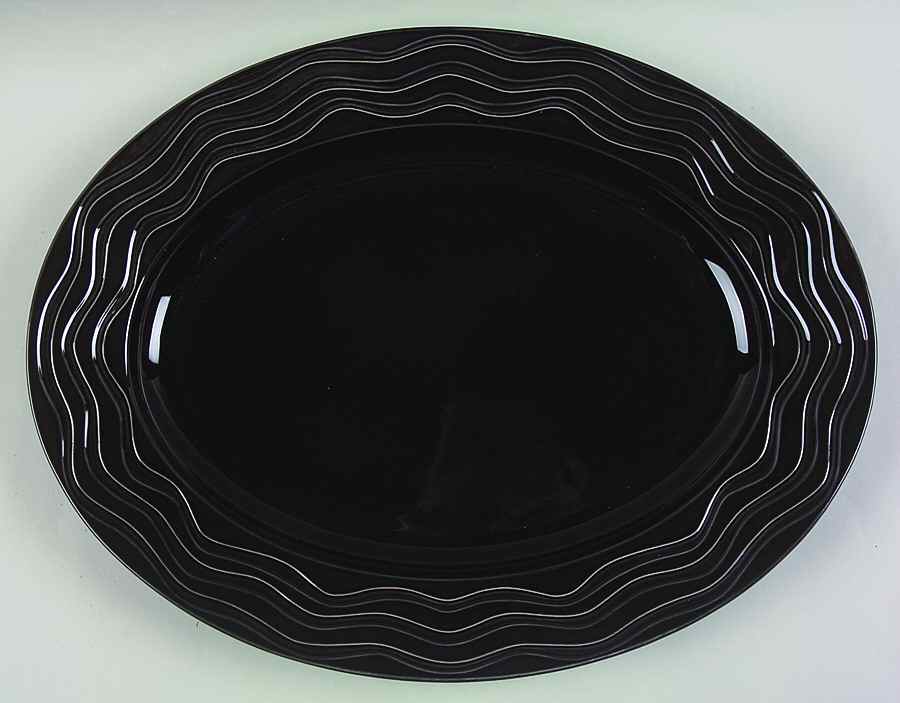Spyro Black 16" Oval Serving Platter by Lenox-1