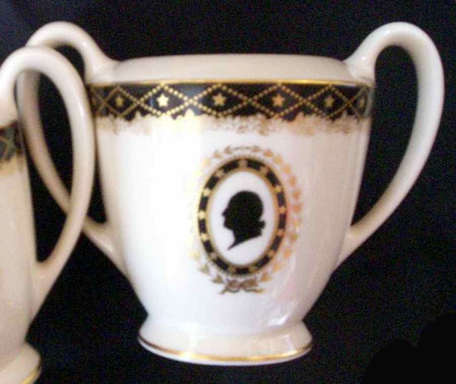 George Washington Black Sugar Bowl No Lid by Lenox-1