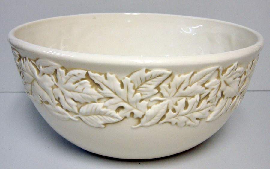 Embossed Leaf 10" Round Vegetable Bowl by Linens N Things-1
