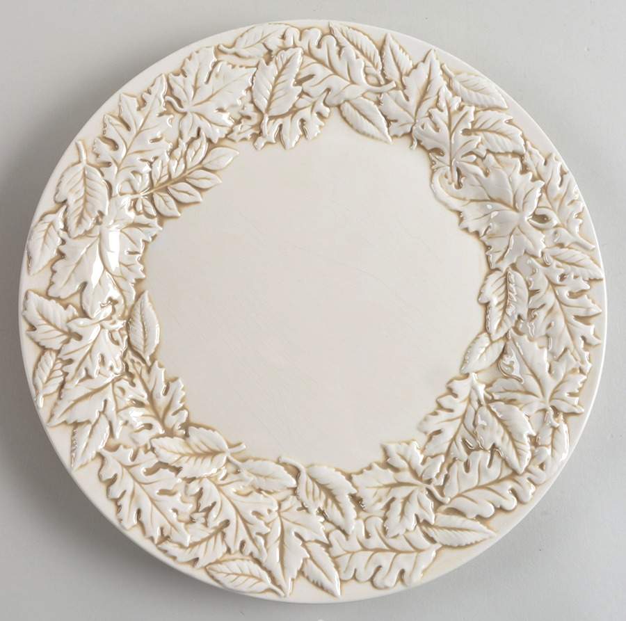 Embossed Leaf 11" Round Buffet Plate by Linens N Things-1