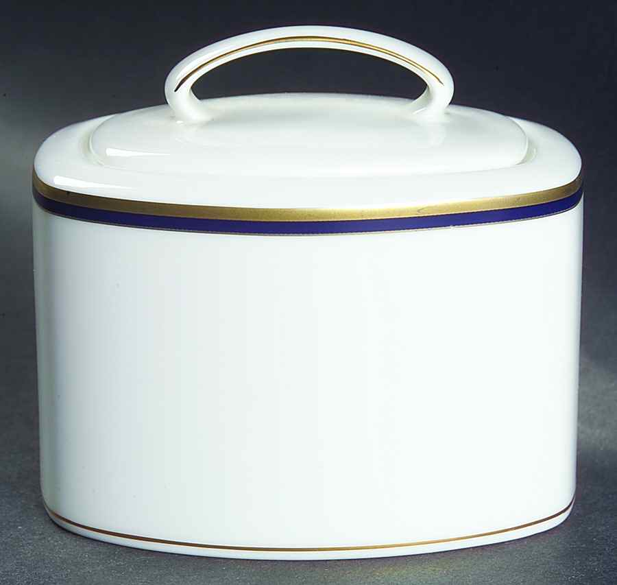 Library Lane Navy Sugar Bowl & Lid by Lenox-1