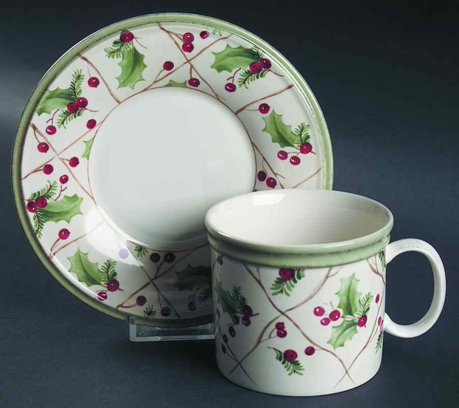 Holiday Gatherings Holiday Trellis Flat Cup & Saucer Set by Lenox-1