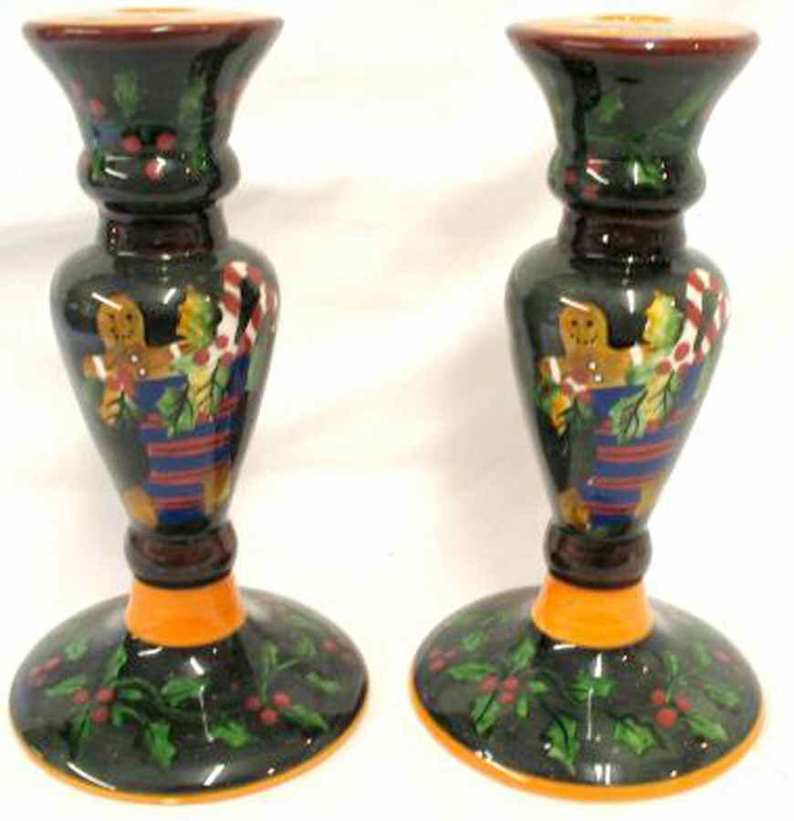 Primitive Colors Christmas Single Light Candlestick by Lang & Wise Ltd-1