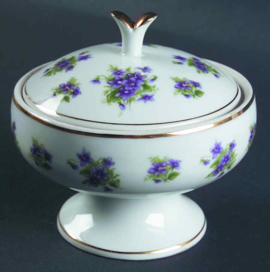 LEF77 Pedestal Candy Box with Lid by Lefton-1