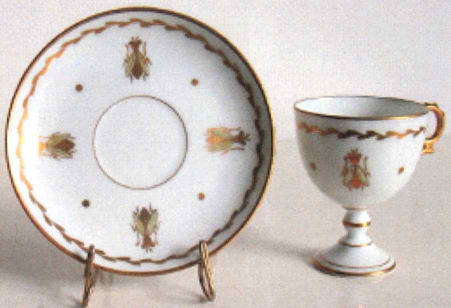 LIM428 Footed Cup & Saucer Set by Limoges-French-1