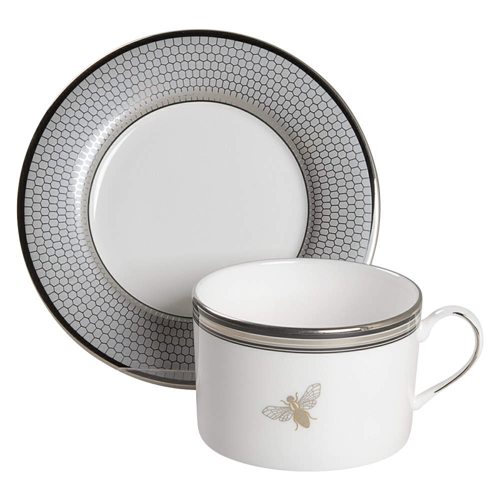 Crescent Drive Flat Cup & Saucer Set by Lenox-1