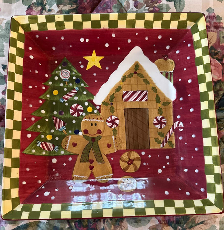 Christmas Treat Square Dinner Plate by Laurie Gates-1