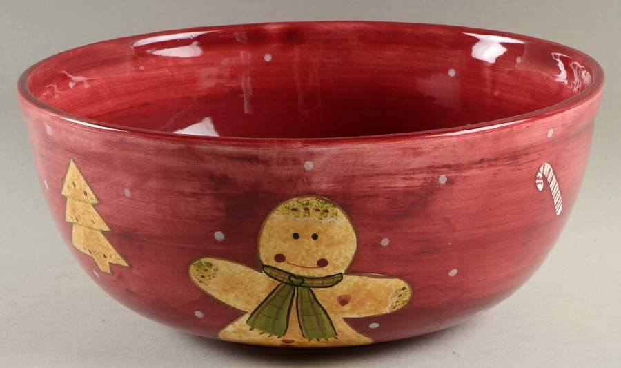 Christmas Treat 10" Large Salad Serving Bowl by Laurie Gates-1