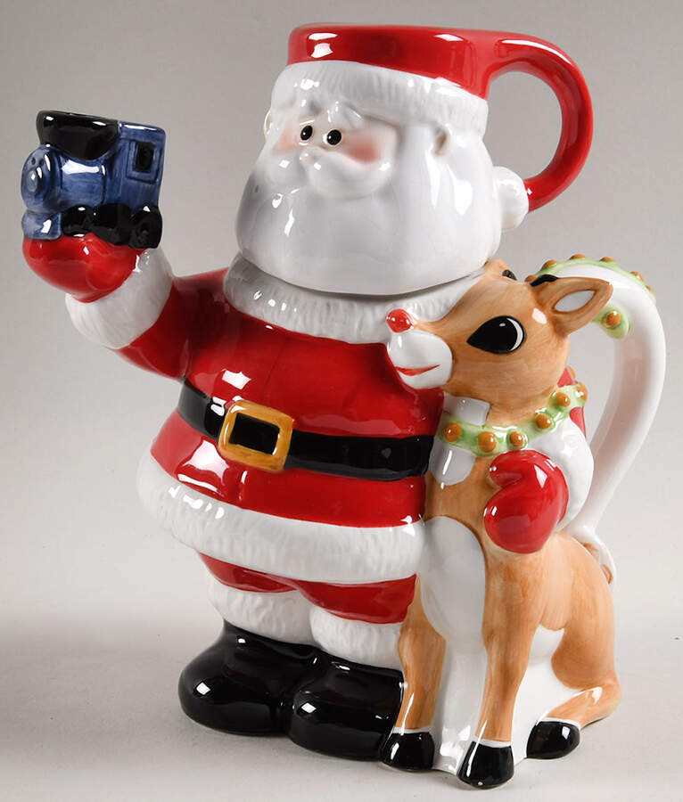 Rudolph the Red-Nosed Reindeer Figural Pitcher & Mug Lid by Lenox-1