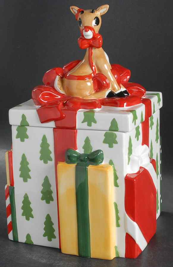 Rudolph the Red-Nosed Reindeer Figural Cookie Jar & Lid by Lenox-1