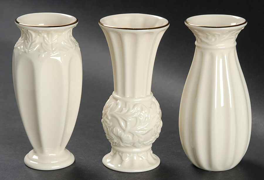 Great Giftables (Set of 3 Motif) 5" Carved Bud Vases by Lenox-1