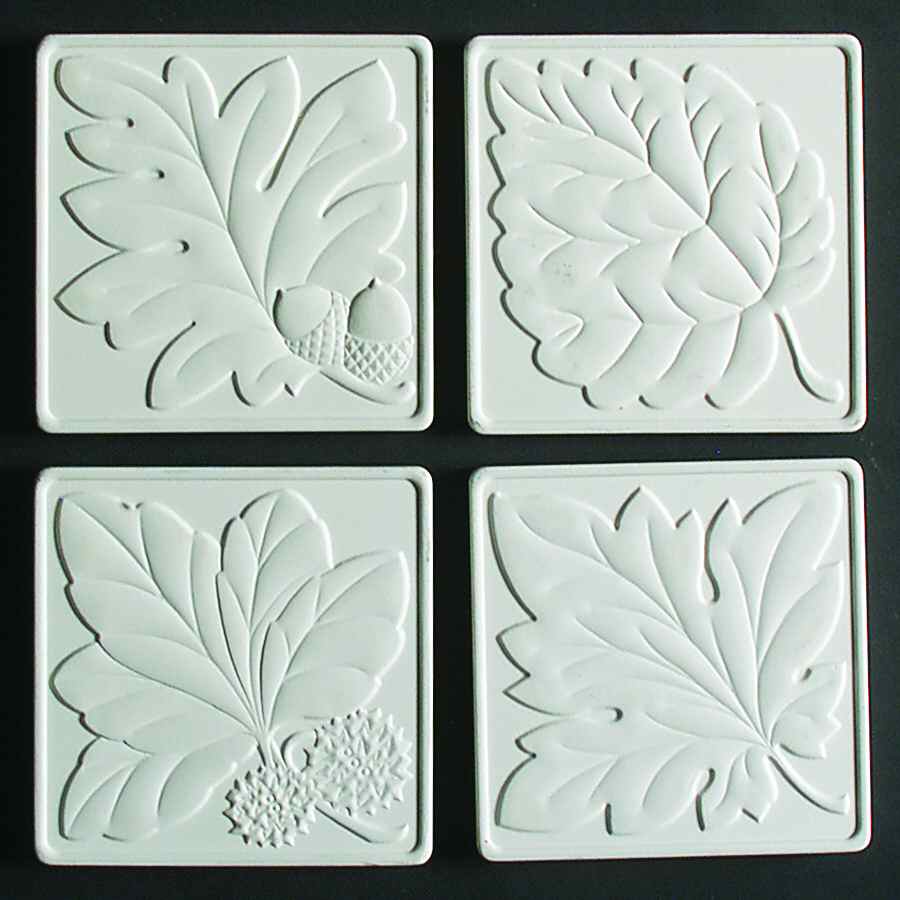 Leaves Square Corkback Coaster - Set of 4 Motifs by Lenox-1