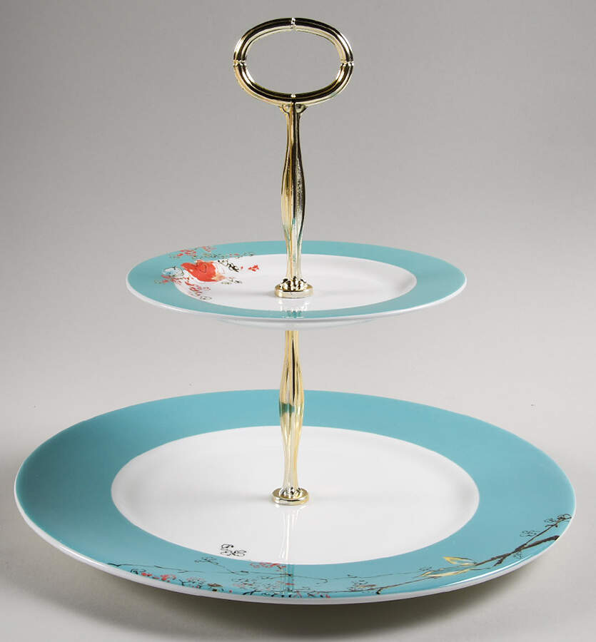 Chirp 6 5/8"-10"  2 Tiered Serving Tray (Dp, Sp) HC by Lenox-1