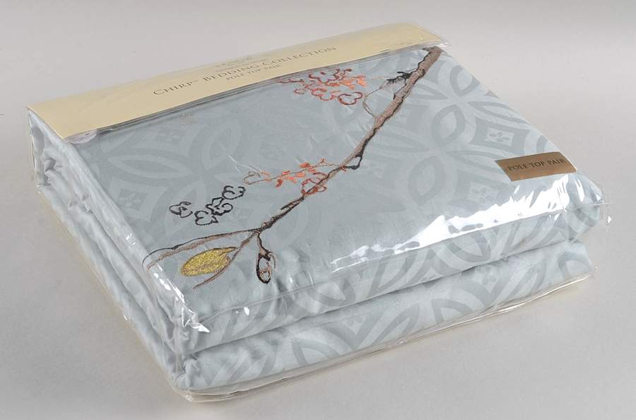 Chirp Pole Top Pair Curtain (2 Panels & Tiebacks) by Lenox-1