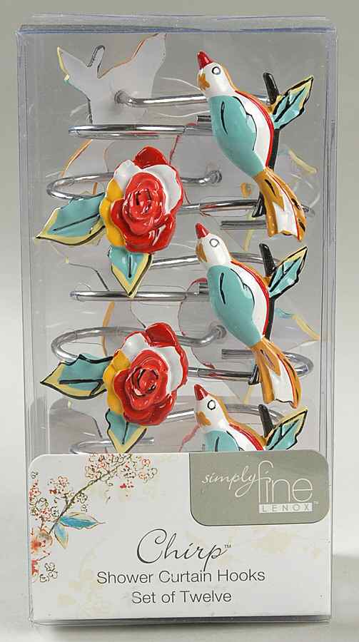 Chirp (Set of 12) Shower Curtain Hooks by Lenox-1