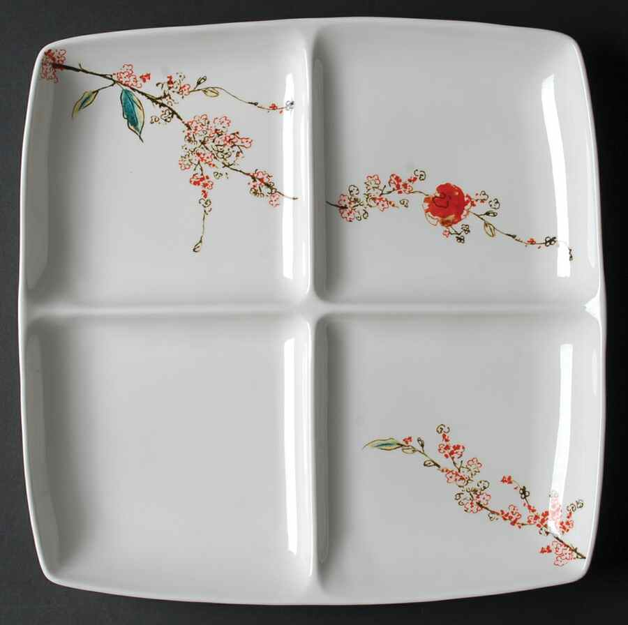 Chirp Divided 4-Part Square Platter by Lenox-1